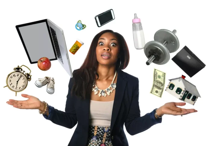 Woman with GAD trying to juggle too many tasks