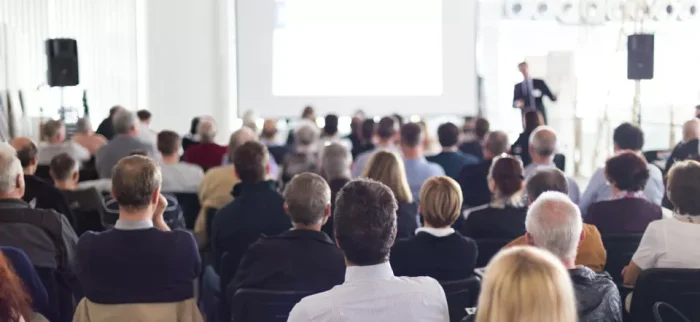 Man doing a public speaking engagement