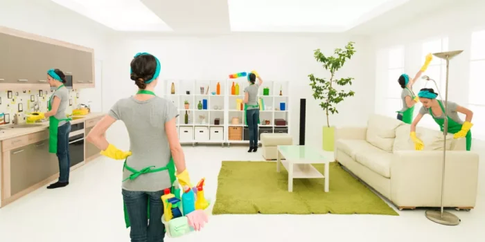 Muliple exposure of woman with cleaning OCD