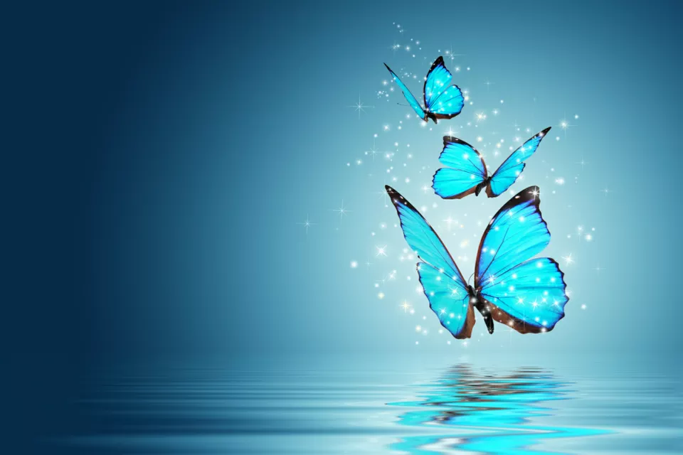 Ethereal blue butterflies