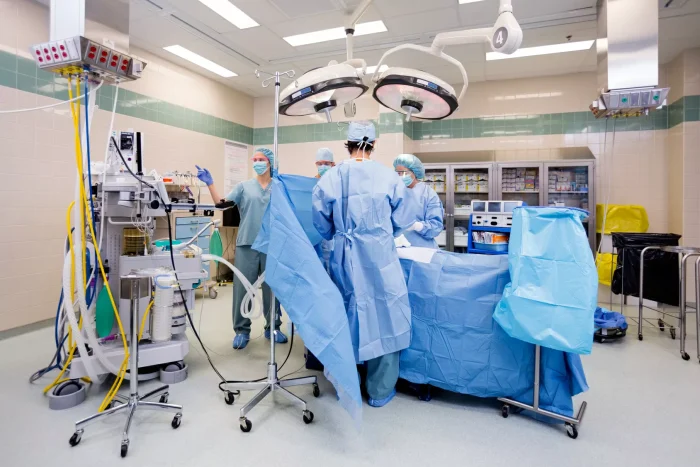 Hospital operating theatre scene
