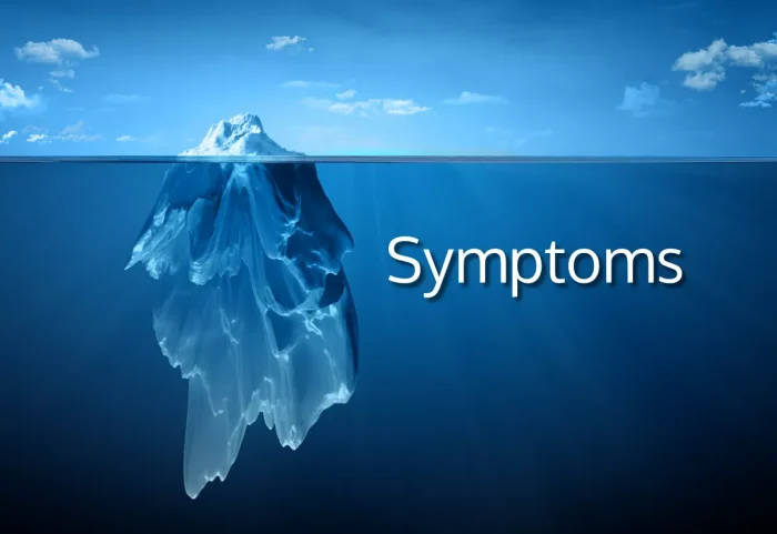 The common symptoms of blushing and erubescence Common Symptoms Iceberg Metaphor